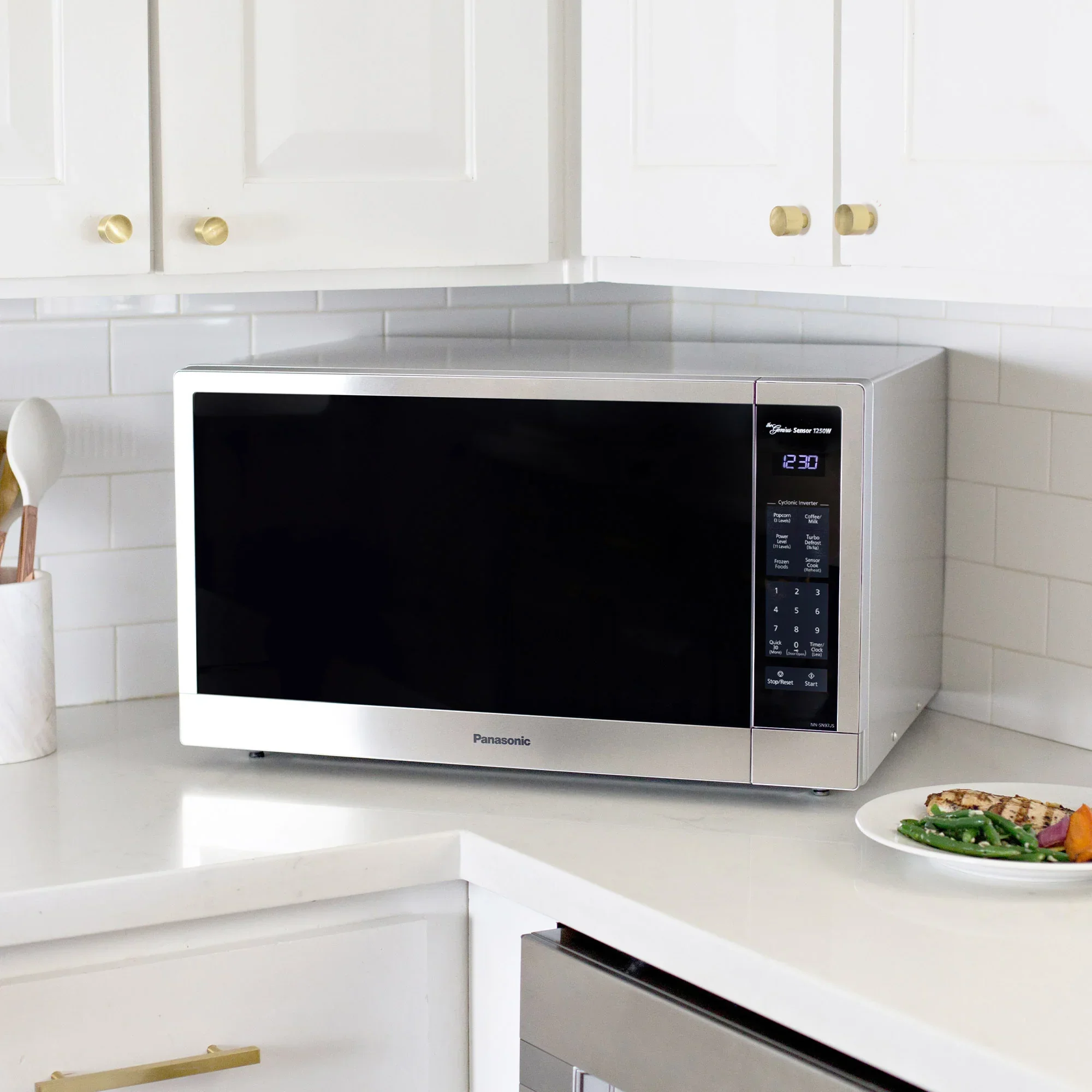 2.2 cu.ft. Cyclonic Wave Inverter Microwave, 1250W - NN-SN97JS