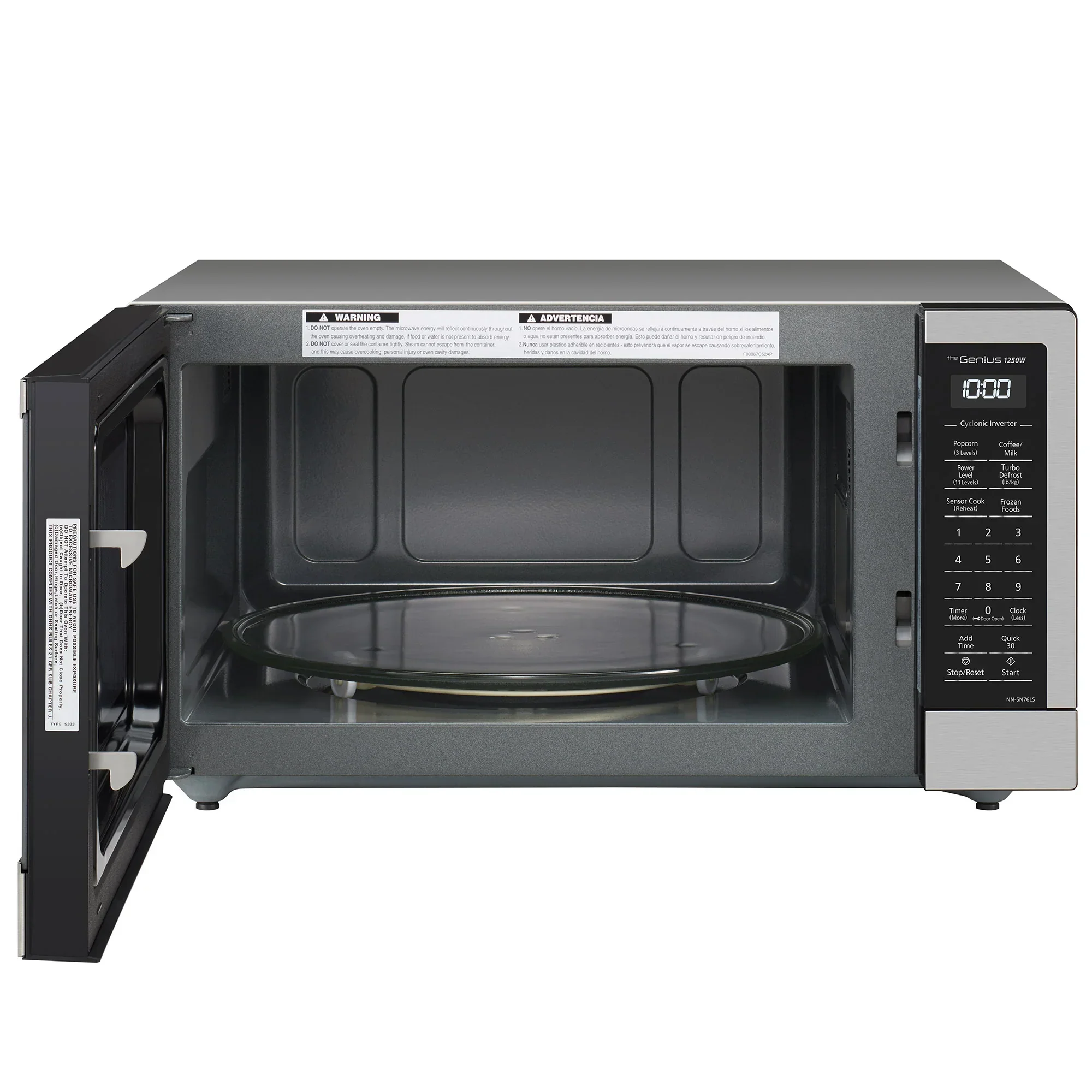 1.6 cu.ft. Cyclonic Wave Inverter Microwave, 1250W -NN-SN76LS