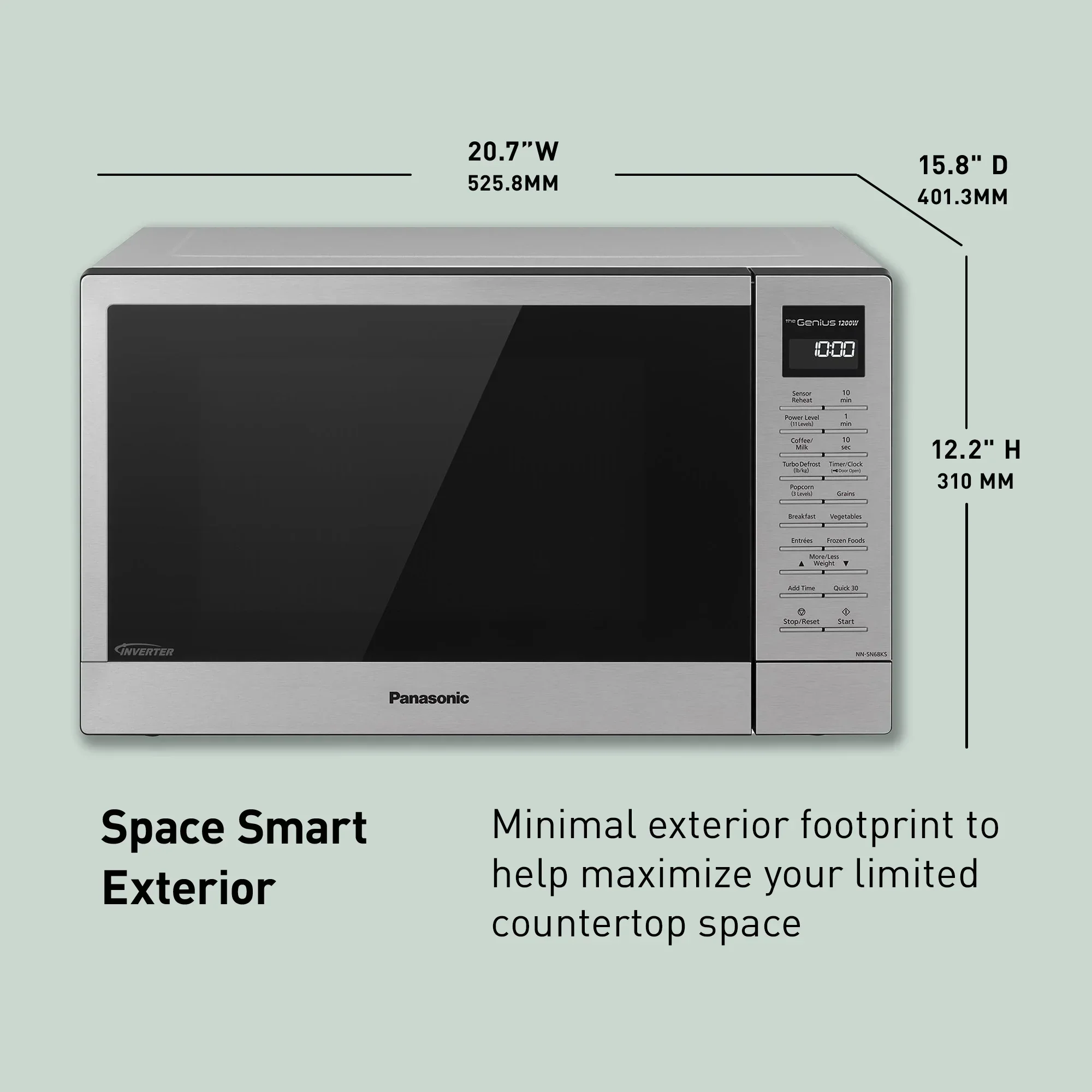 1.2 cu. ft. Inverter Microwave, 1200W - NN-SN68KS