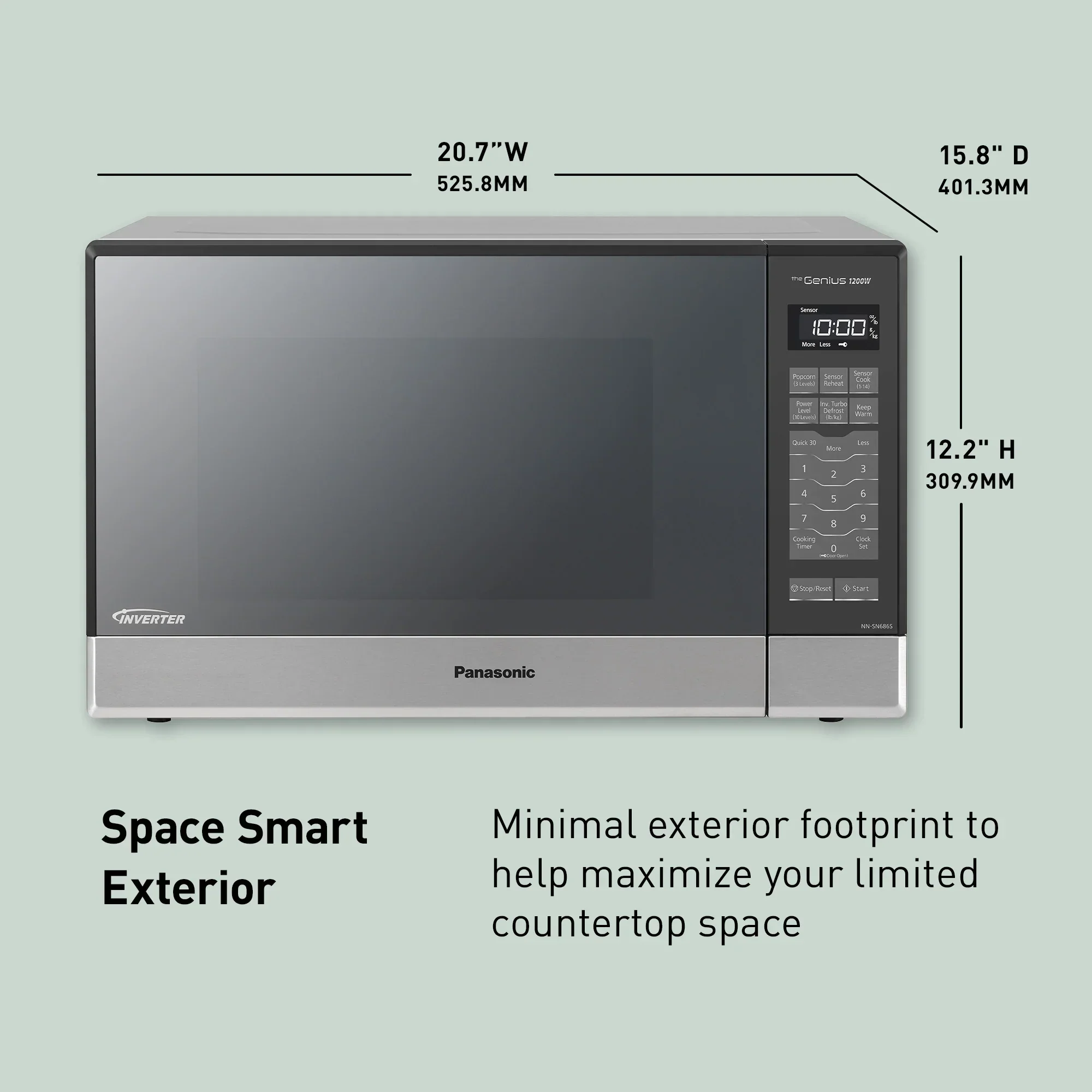 1.2 cu. ft. Inverter Microwave, 1200W - NN-SN686SR