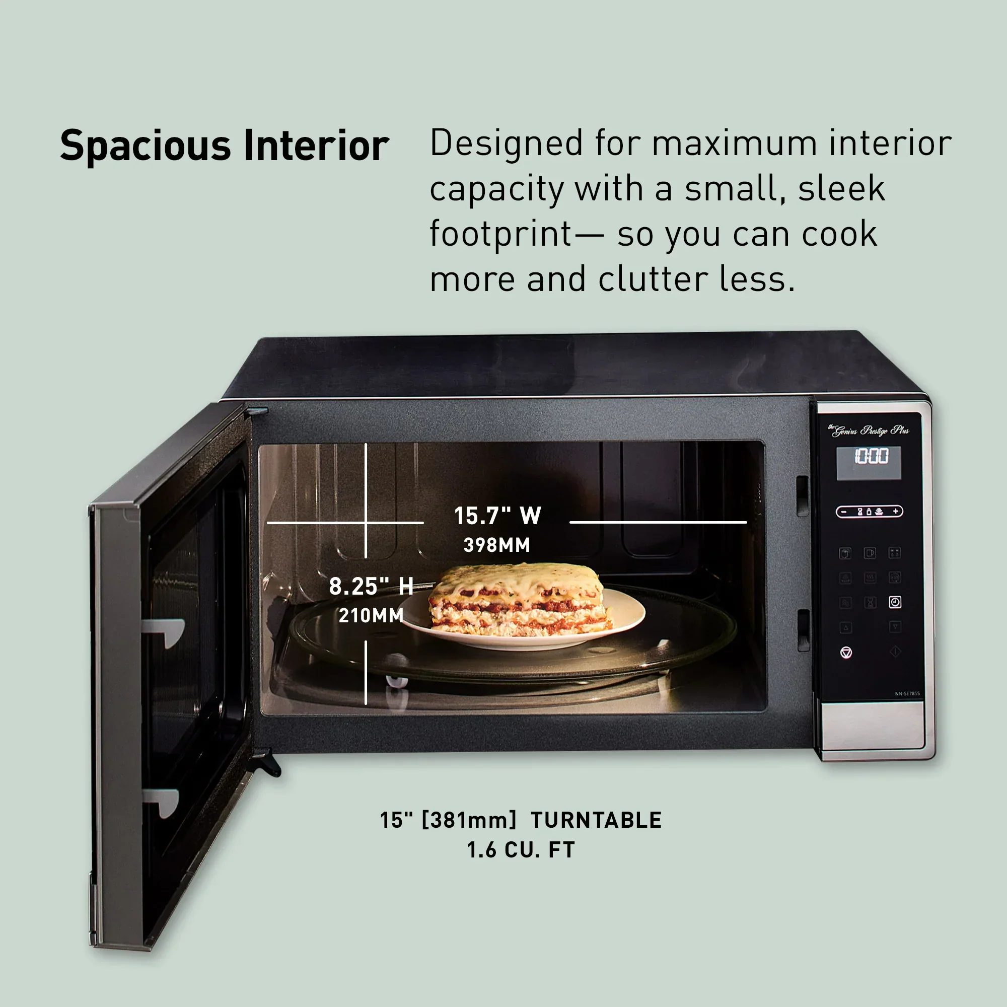 1.6 cu.ft. Cyclonic Wave Inverter Microwave, 1250W - NN-SE785S
