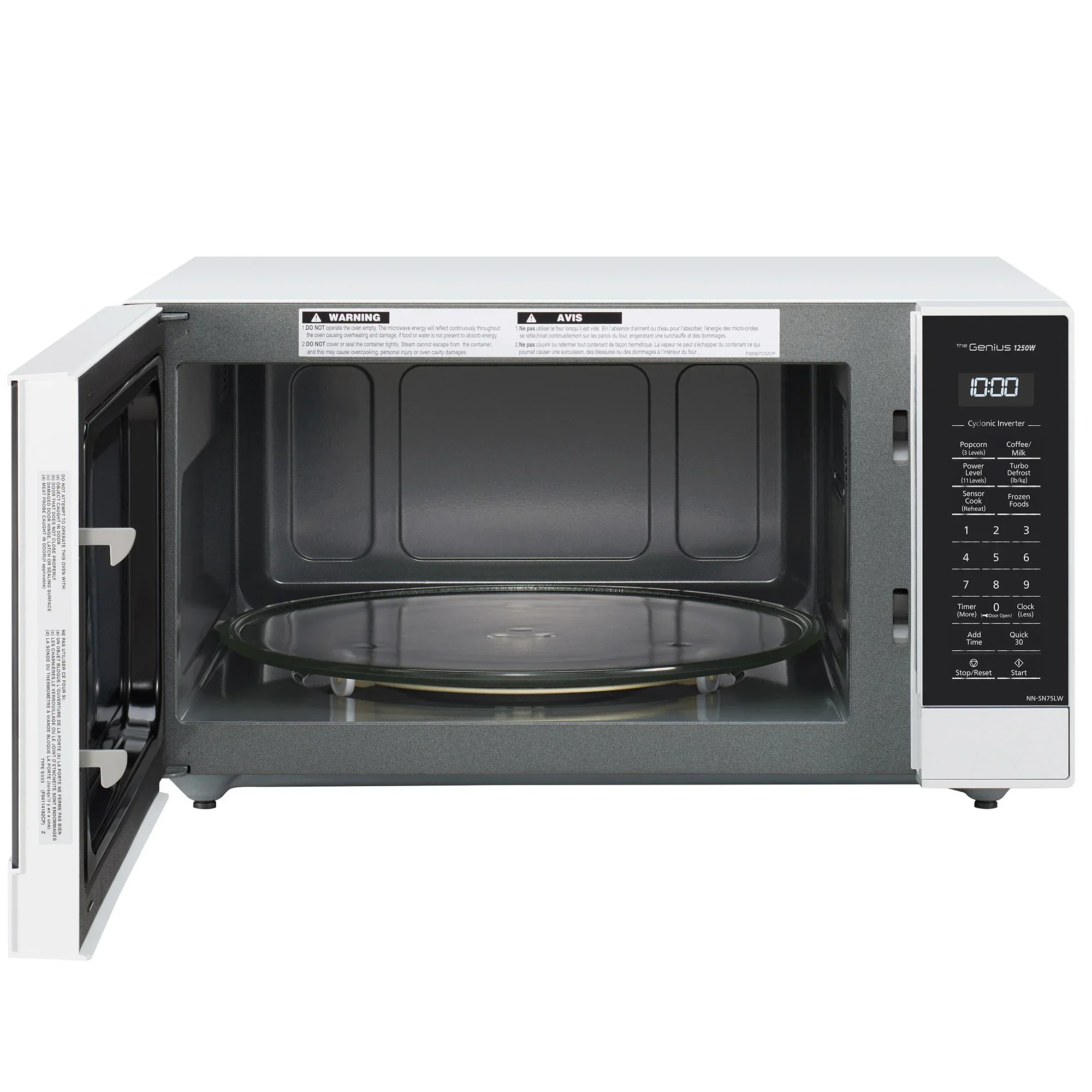 1.6 cu.ft. Cyclonic Wave Inverter Microwave, 1250W -NN-SN75L