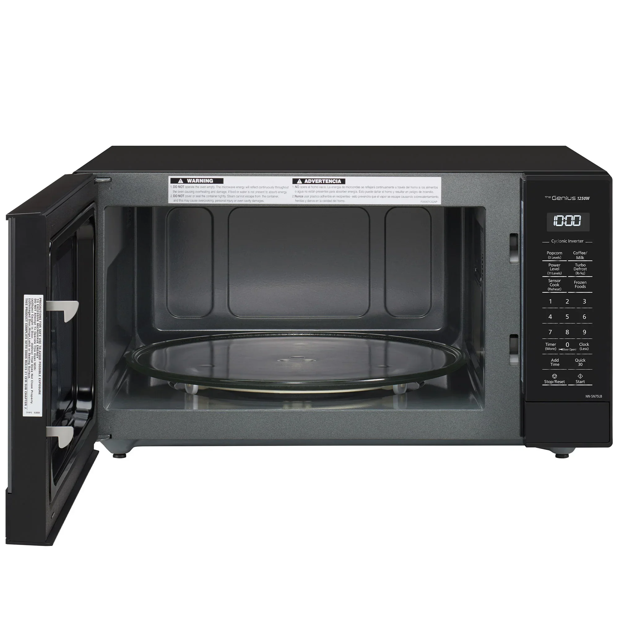1.6 cu.ft. Cyclonic Wave Inverter Microwave, 1250W -NN-SN75L