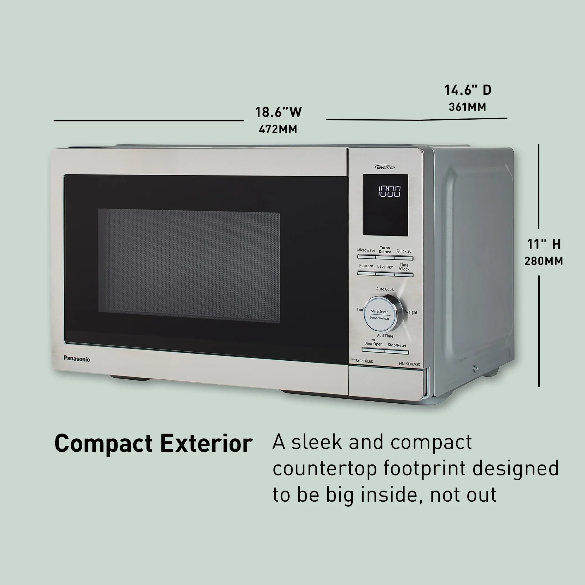 0.9 cu.ft. Countertop Microwave Oven, 1000W - NN-SD47QS