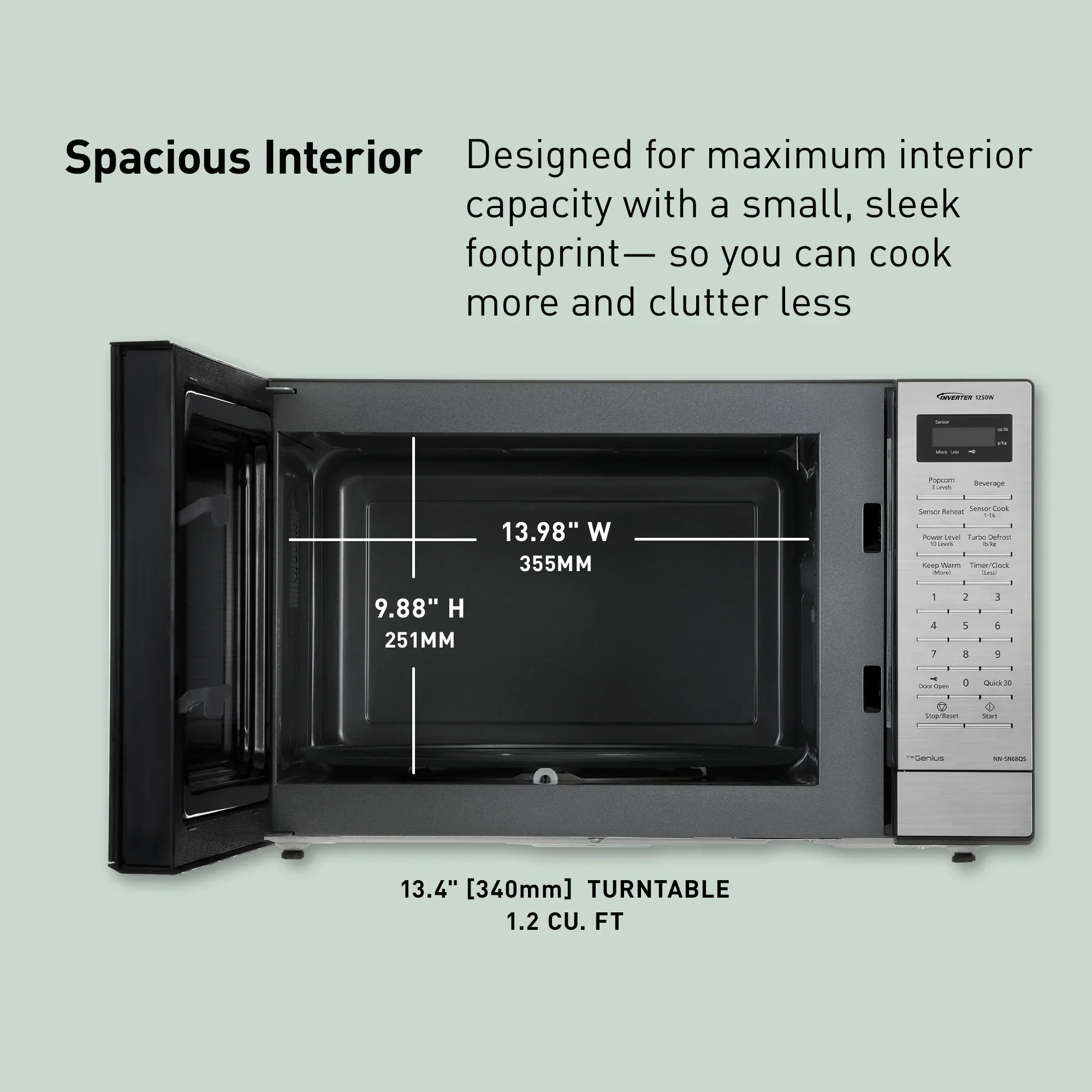 1.2 Cu. Ft. Inverter Microwave 1250W - NN-SN68QS