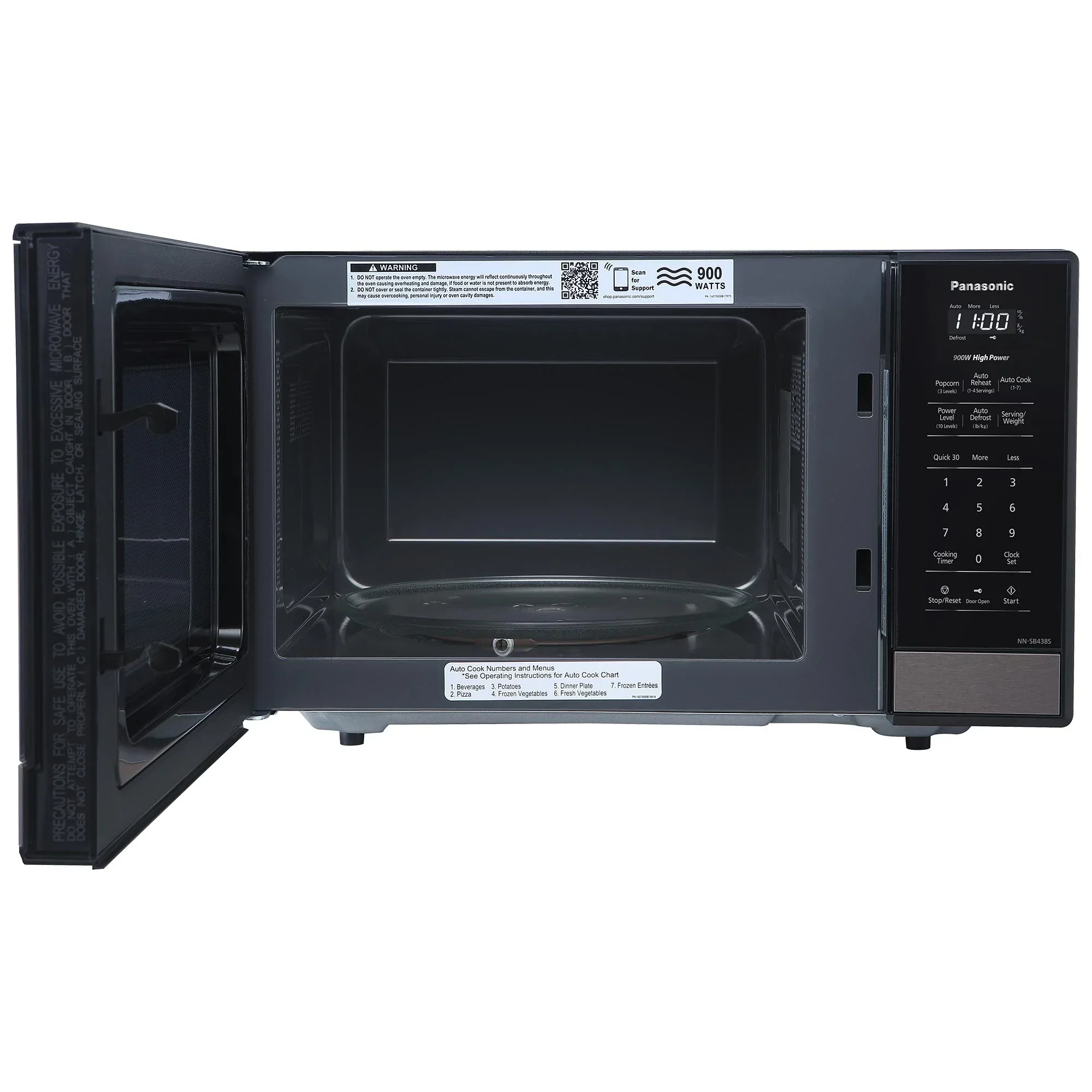 0.9 cu.ft. Compact Microwave Oven, 900W - NN-SB438S