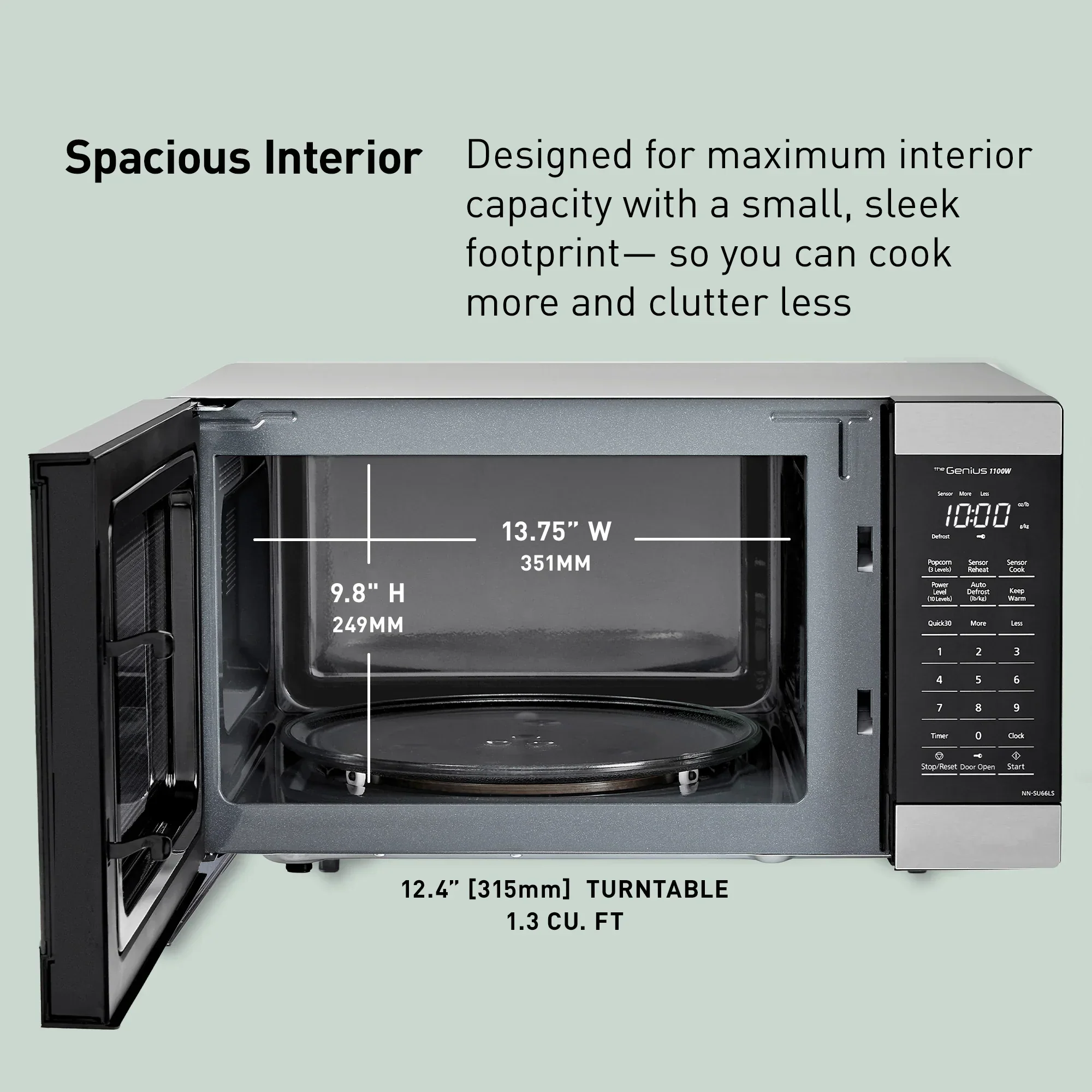 1.3 cu. ft. Genius Sensor Microwave, 1100W - NN-SU66LS