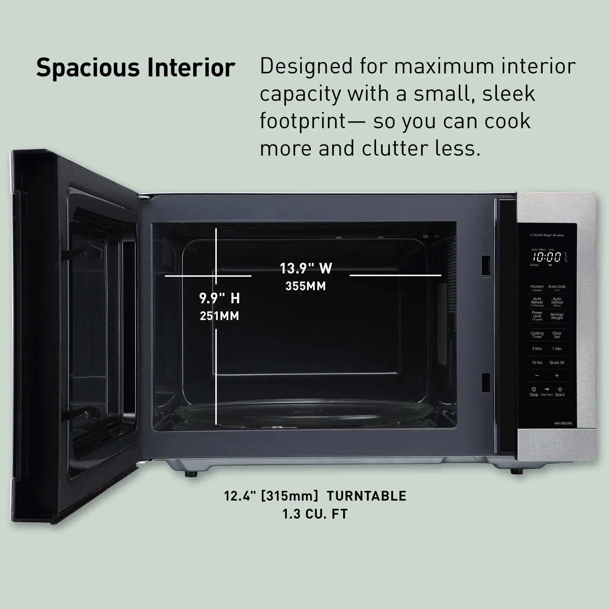 1.3 cu.ft. Microwave Oven, 1100W - NN-SB65NS