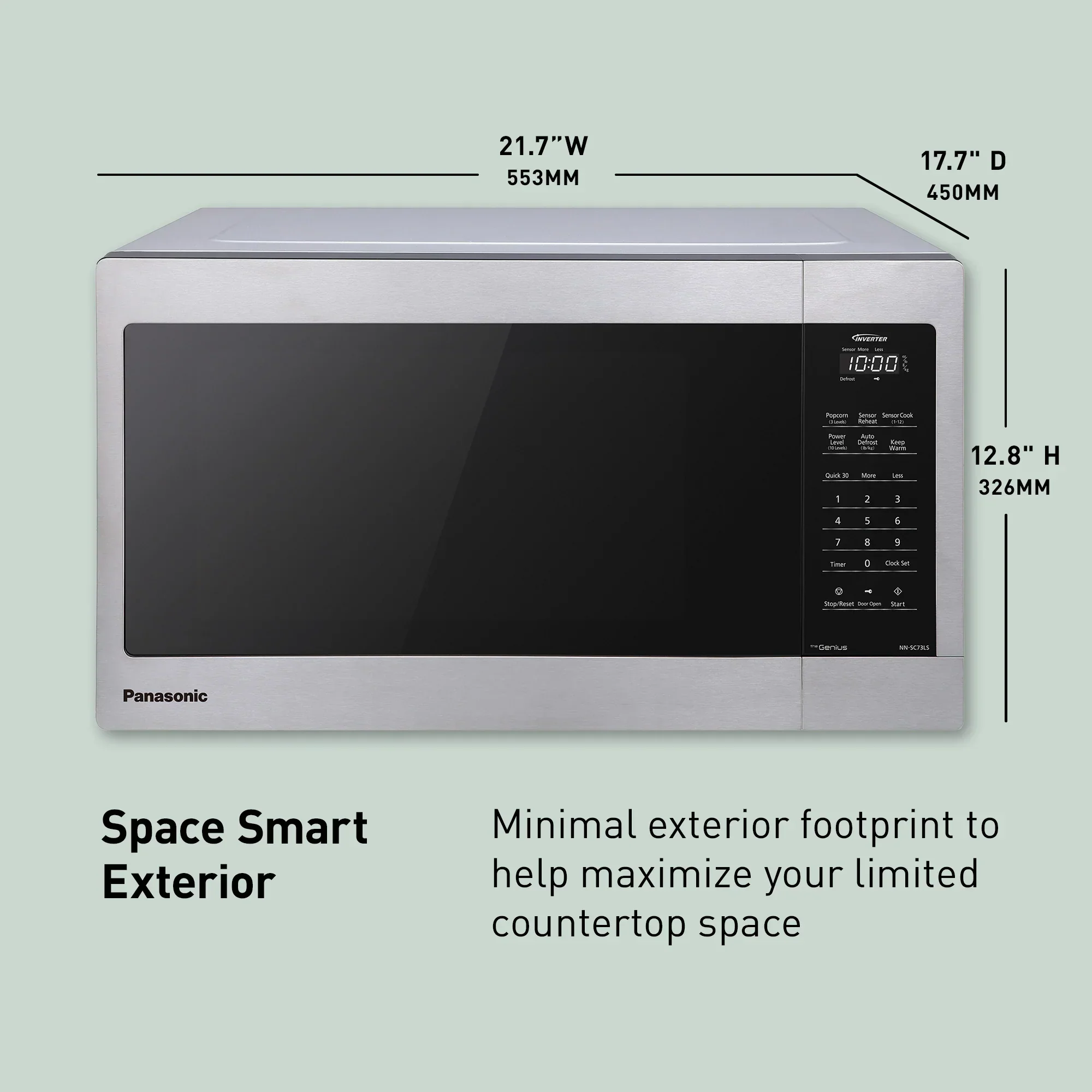 1.6 cu. ft. Inverter Microwave, 1200W - NN-SC73LS