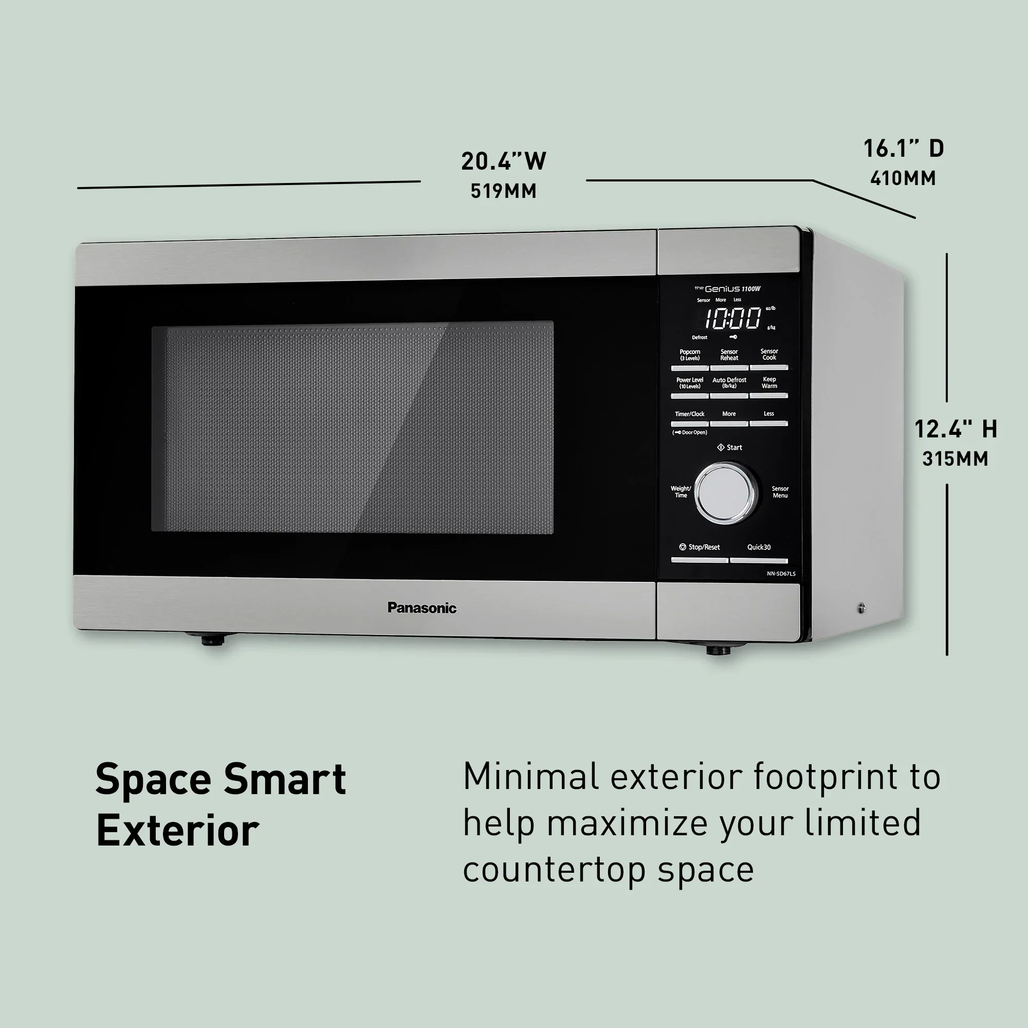 1.3 cu.ft. Genius Sensor Microwave, 1100W - NN-SD67LS