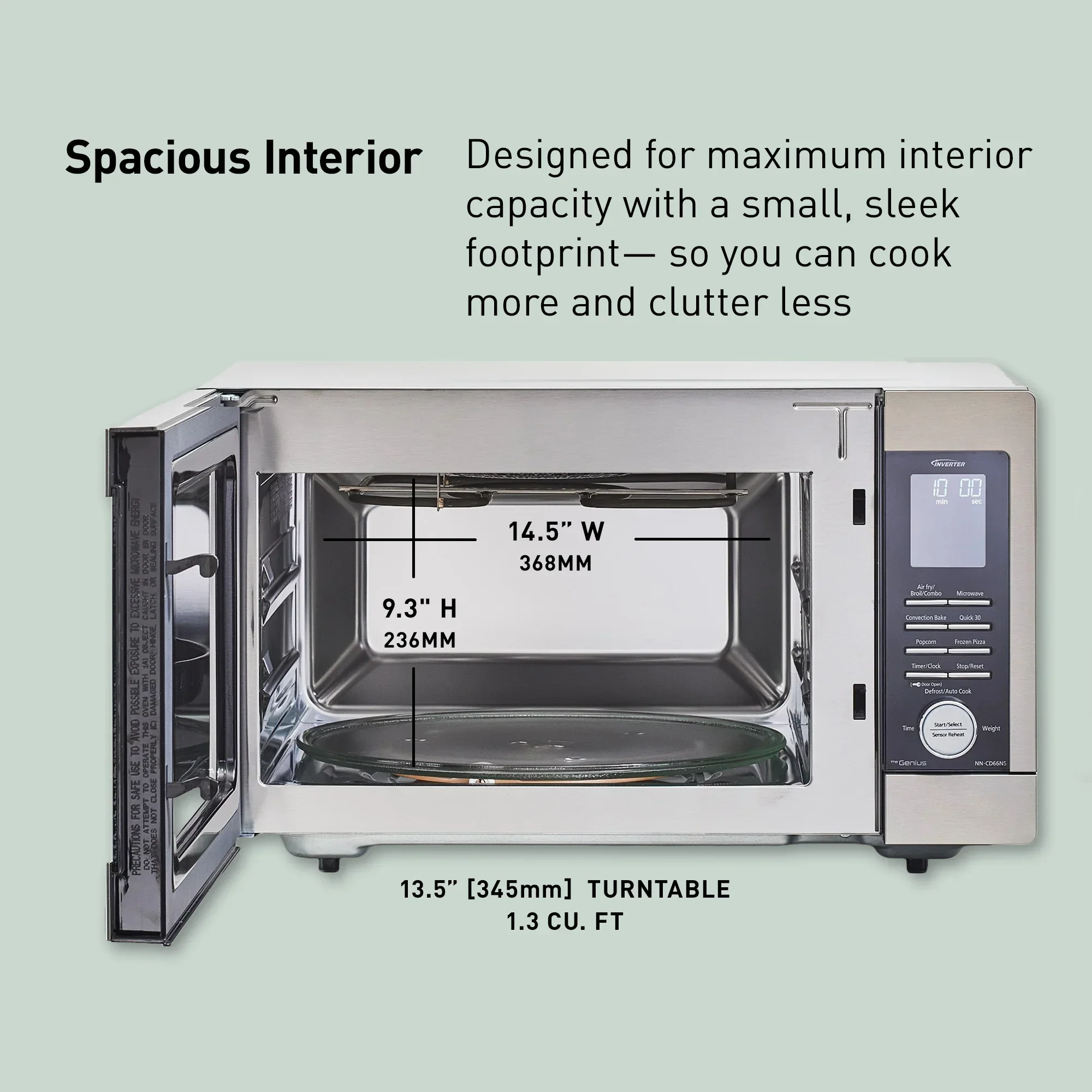 1.3 Cu. Ft. HomeMADE Countertop Inverter Microwave Multi-Oven Great for Pizza - NN-CD66NS