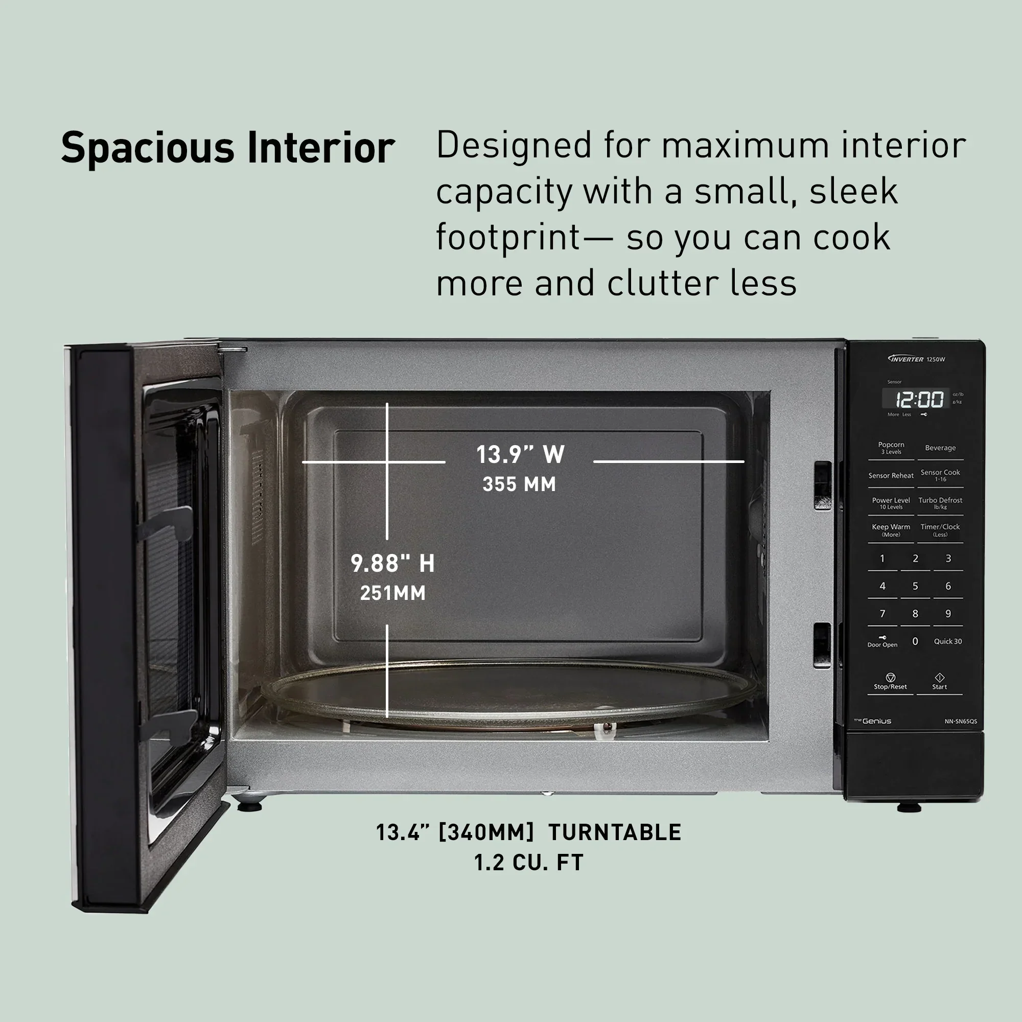 1.2 Cu. Ft. Inverter Microwave 1250W - NN-SN65QSD