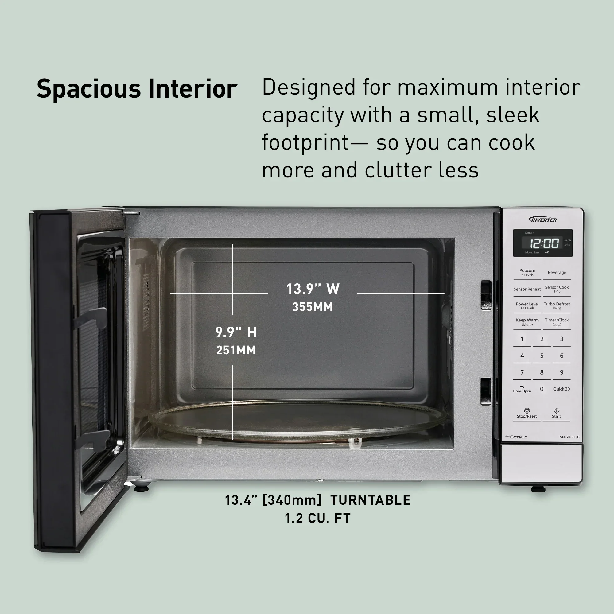 1.2 cu. ft. Inverter Microwave 1250W - NN-SN68QB